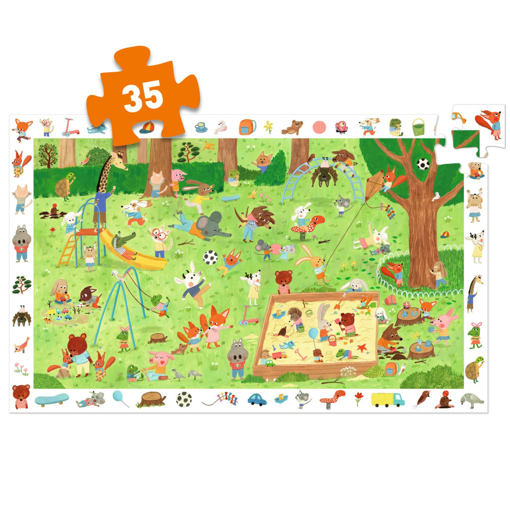 Megfigyeltető puzzle - Kisbarátok a kertben, 35 db-os - Little friends' garden – alternatív kép 1