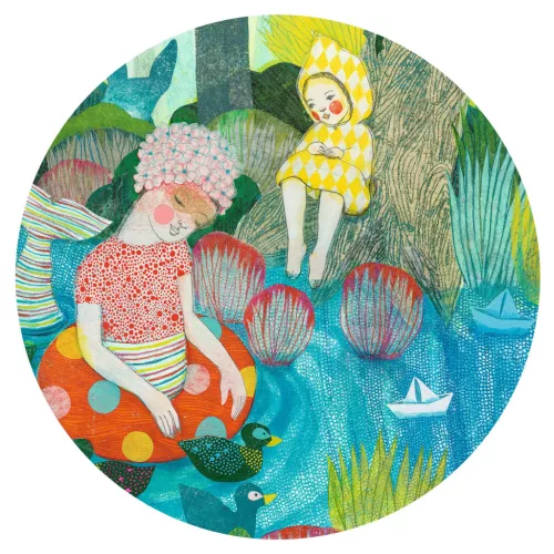 Djeco Művész puzzle - Folyóparti piknik, 350 db-os - River Party, 6–8 év, Többszínű