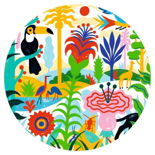 Djeco Művész puzzle - Dzsungel, 100 db-os - Jungle, 6–8 év, Többszínű