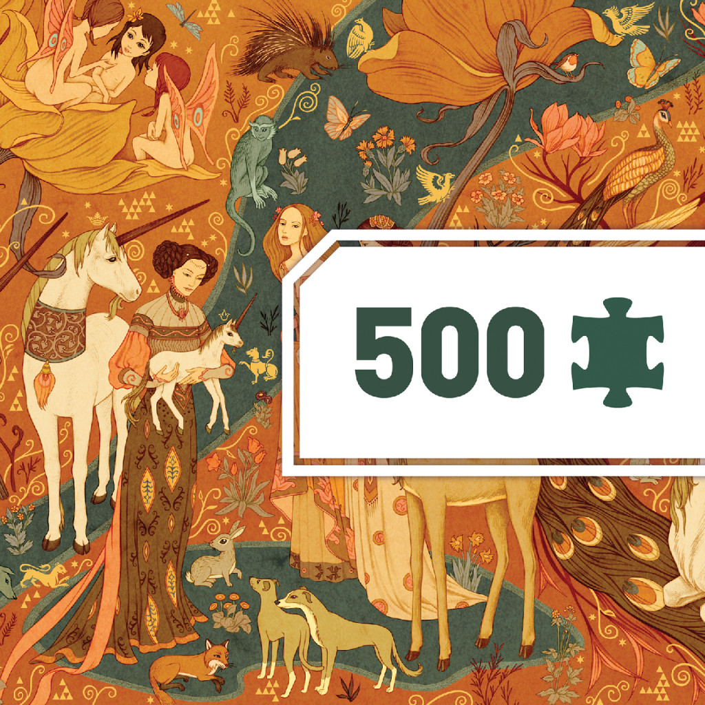 Művész puzzle - Egyszarvú és a hölgy, 500 db-os - Unicorn lady – alternatív kép 3