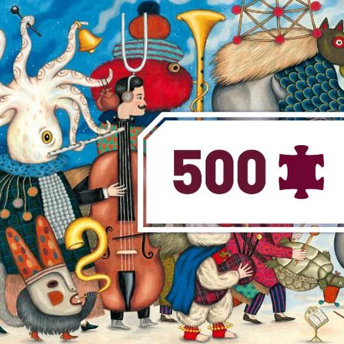 Djeco Művész puzzle - Fantasztikus zenekar, 500 db-os - Fantasy Orchestra, 12–15 év, Többszínű