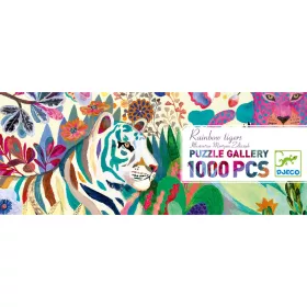 Djeco Művész puzzle - Szivárványos tigrisek, 1000 db-os - Rainbow Tigers, 12–15 év, Többszínű