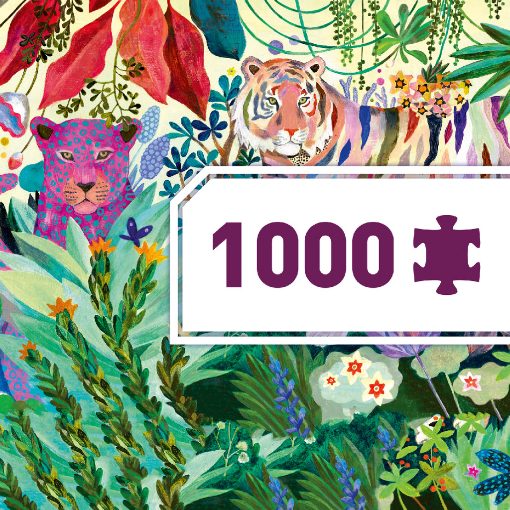 Művész puzzle - Szivárványos tigrisek, 1000 db-os - Rainbow Tigers – alternatív kép 3