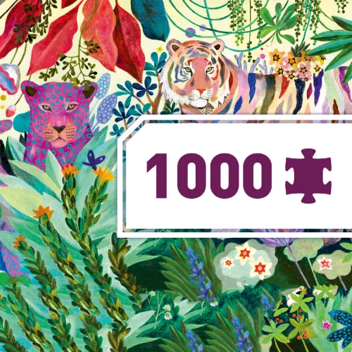 Djeco Művész puzzle - Szivárványos tigrisek, 1000 db-os - Rainbow Tigers, 12–15 év, Többszínű