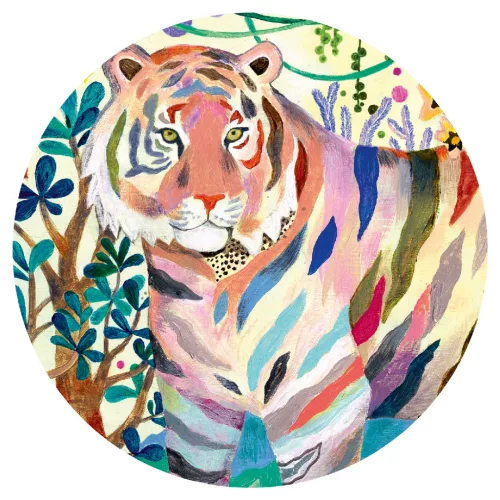Djeco Művész puzzle - Szivárványos tigrisek, 1000 db-os - Rainbow Tigers, 12–15 év, Többszínű