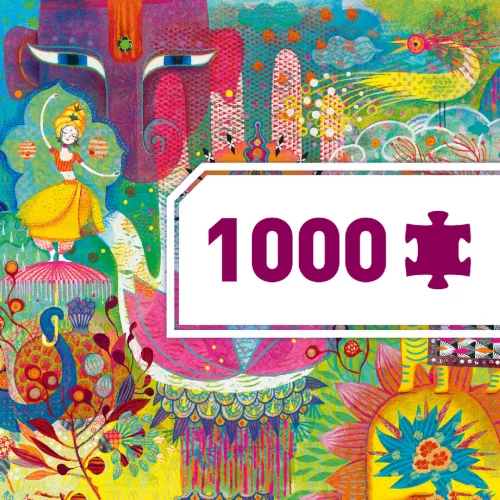Djeco Művész puzzle - Varázslatos India, 1000 db-os - Magic India, 12–15 év, Többszínű