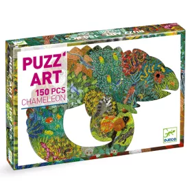 Djeco Művészeti puzzle - Kameleon, 150 db-os - Chameleon, 6–8 év, Többszínű