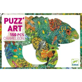 Djeco Művészeti puzzle - Kameleon, 150 db-os - Chameleon, 6–8 év, Többszínű