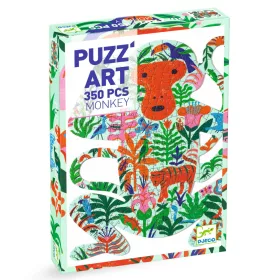 Djeco Művészeti puzzle - Majom, 350 db-os - Monkey, 6–8 év, Többszínű