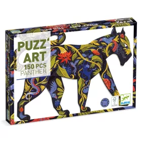 Djeco Művész puzzle - Fekete párduc, 150 db-os - Panther, 6–8 év, Papír / Karton