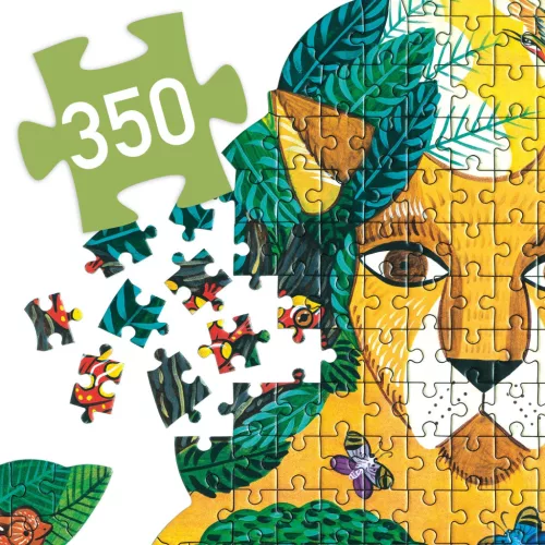 Djeco Művész puzzle - Oroszlán, 350 db-os - Lion, 6–8 év, Többszínű