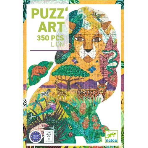 Djeco Művész puzzle - Oroszlán, 350 db-os - Lion, 6–8 év, Többszínű