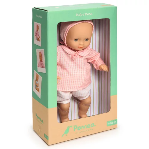 Djeco Játékbaba - Róza, barna szemű, 32 cm - Rose brown eyes, 0–2 év, Vegyes anyag