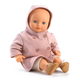 Djeco Játékbaba ruha - Kapucnis kabát - Hooded coat, 0–2 év, Többszínű