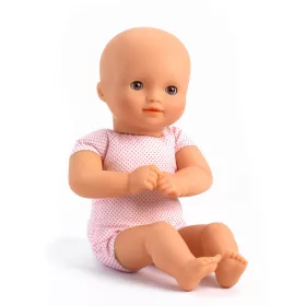 Djeco Játékbaba - Flóra, barna szemű, 32 cm - Flora brown eyes, 0–2 év, Vegyes anyag