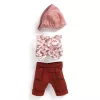 Djeco Játékbaba kiegészítő, babaruha - Bordó - Outfit Burgundy, 0–2 év, Többszínű
