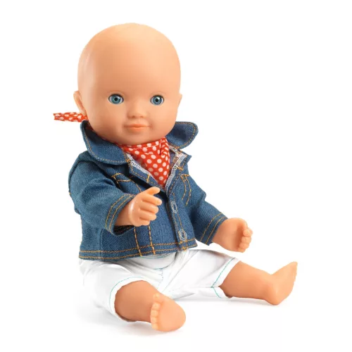 Djeco Játékbaba kiegészítő, babaruha - Kék dzseki - Outfit Blue jacket, 0–2 év, Vegyes anyag