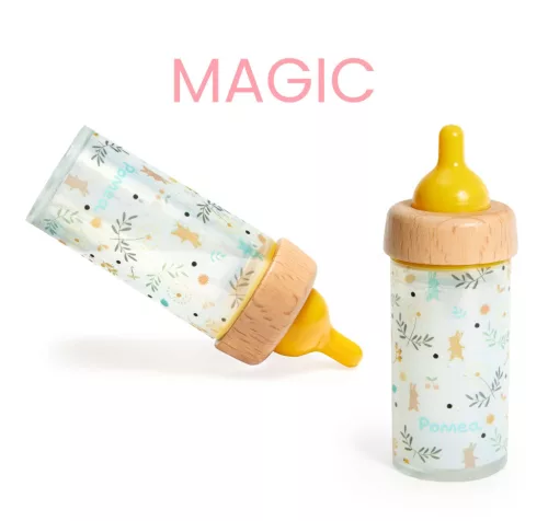 Djeco Játékbaba kiegészítő, babaetetés - Varázs cumisüveg - Magic feeding bottle, 0–2 év, Többszínű