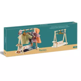 Djeco Nagy ruhafogas 3 vállfával - Large clothes rack, 3 hangers, 3–5 év, Többszínű