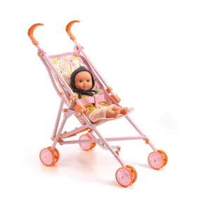 Djeco Babakocsi - Virágos, 54 cm - Stroller Flowers, 0–2 év, Többszínű