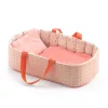 Djeco Mózeskosár - Halvány rózsaszín - Bassinet Pink Lines, 3–5 év, Vegyes anyag