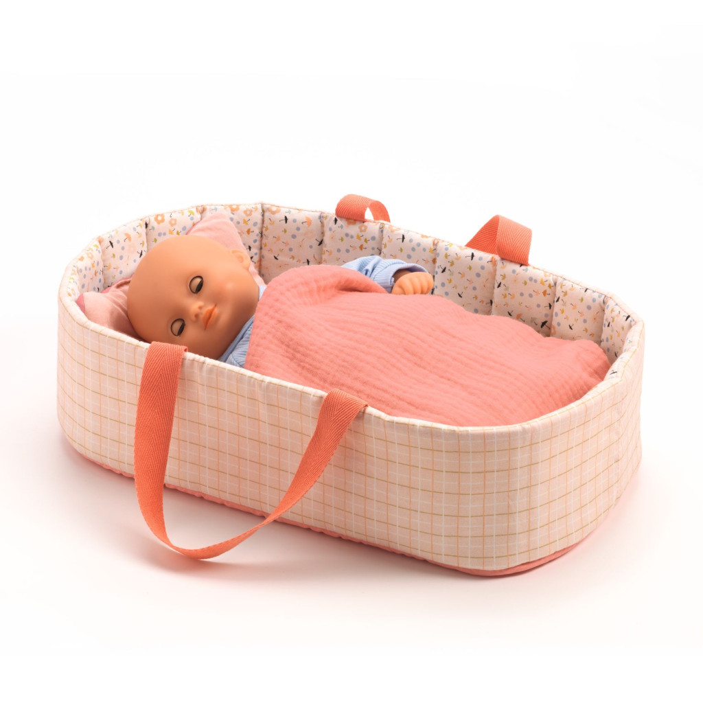 Mózeskosár - Halvány rózsaszín - Bassinet Pink Lines – alternatív kép 1