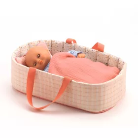 Djeco Mózeskosár - Halvány rózsaszín - Bassinet Pink Lines, 3–5 év, Vegyes anyag