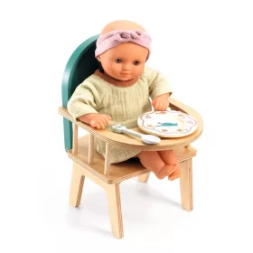 Djeco Babaetetés - Etetőszék játékbabáknak - Baby chair, 0–2 év, Többszínű