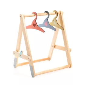 Djeco Ruhafogas 3 vállfával - Clothes Rack & 3 hangers, 3–5 év, Többszínű