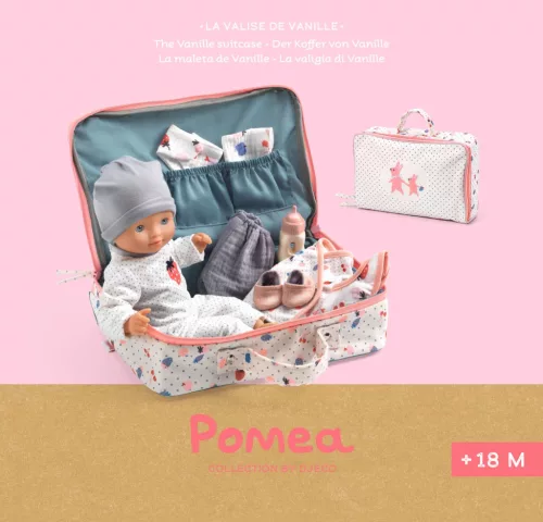 Djeco Játékbaba kiegészítőkkel - Vani bőröndje - Vanille's suitcase, 0–2 év, Többszínű