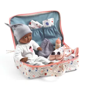 Djeco Játékbaba kiegészítőkkel - Cseri bőröndje - Cerise's suitcase, 0–2 év, Többszínű