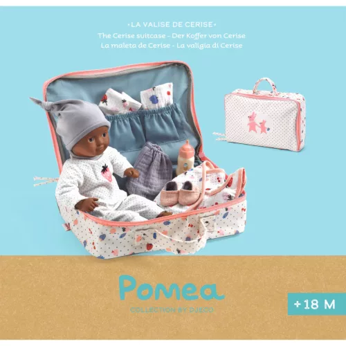 Djeco Játékbaba kiegészítőkkel - Cseri bőröndje - Cerise's suitcase, 0–2 év, Többszínű