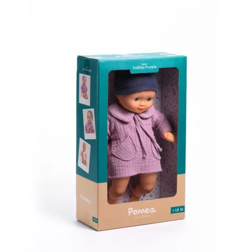 Djeco Játékbaba - Lila Dália, 32 cm - Dalhia Purple, 0–2 év, Vegyes anyag