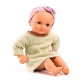 Djeco Játékbaba - Pisztácia, 32 cm - Pistache, 0–2 év, Többszínű