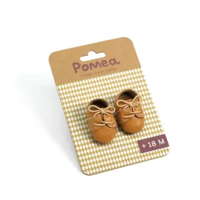 Djeco Játékbaba cipő - Barna cipőcske - Brown shoes, 0–2 év, Vegyes anyag