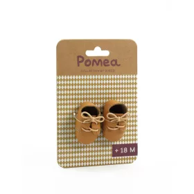 Djeco Játékbaba cipő - Barna cipőcske - Brown shoes, 0–2 év, Vegyes anyag