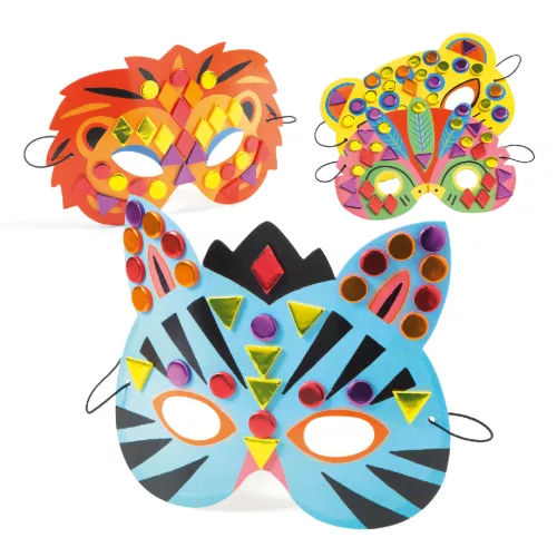 Djeco Készítsd magad! - Állati álarcok - Jungle animals, 3–5 év, Többszínű