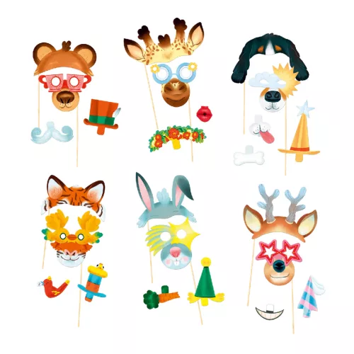 Djeco Készítsd magad! - Állatmaszkos buli - Animal party, 3–5 év, Többszínű