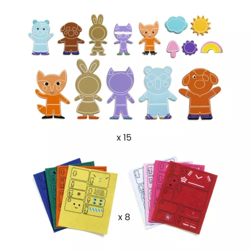 Djeco Csináld magad! - Állati család - Funky family, 3–5 év, Többszínű