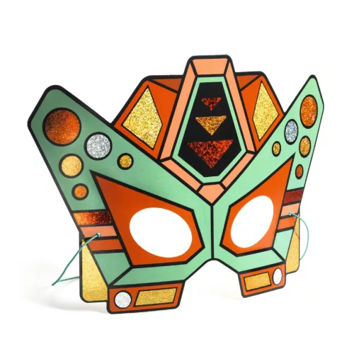Djeco Csináld magad! - Fémfóliás Robot arcmaszkok - Super robots, 3–5 év, Többszínű