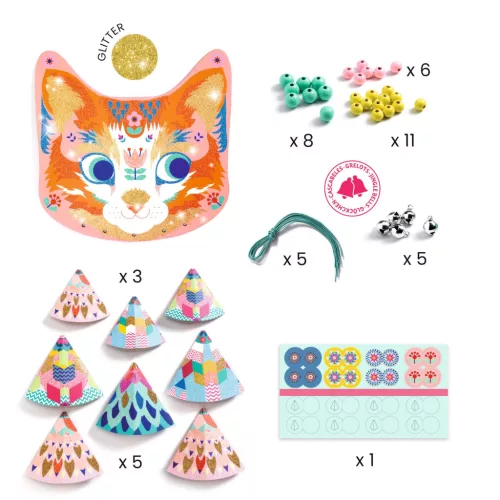 Djeco Készítsd magad! - Kitty szélcsengő - Kitty, 3–5 év, Többszínű