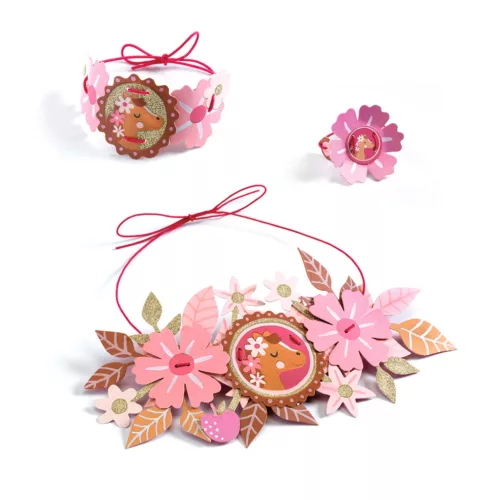 Djeco Készítsd magad! - Papírékszer készítő, csillám - Delicate medallions, 3–5 év, Többszínű