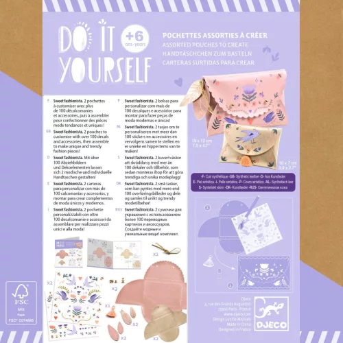 Djeco Csináld magad - Édes és trendi - Sweet fashionista, 3–5 év, Többszínű