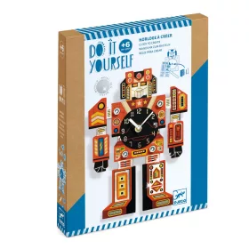 Djeco Csináld magad! - Falióra fiúszobába - IdőRobi - Robotime, 3–5 év, Többszínű