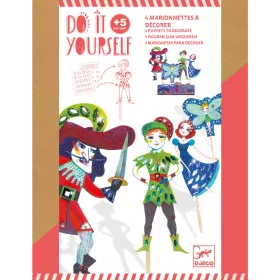 Djeco Készítsd magad! - Pálcás báb figurák - Peter Pan, 3–5 év, Többszínű