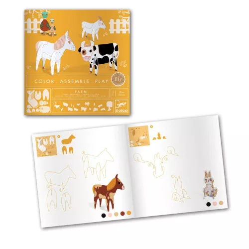 Djeco Készítsd magad! - Élet a tanyán 3D-ben - Farm, 3–5 év, Többszínű