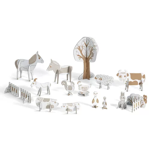 Djeco Készítsd magad! - Élet a tanyán 3D-ben - Farm, 3–5 év, Többszínű