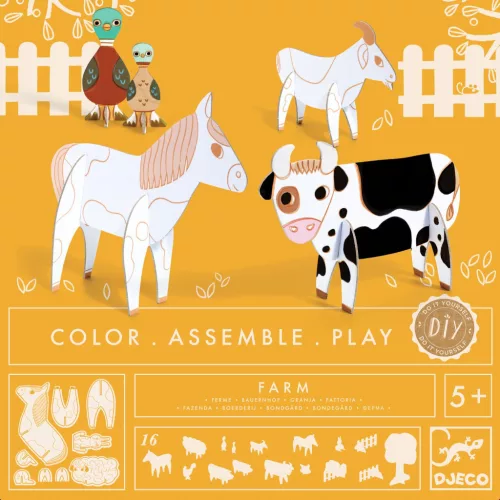 Djeco Készítsd magad! - Élet a tanyán 3D-ben - Farm, 3–5 év, Többszínű