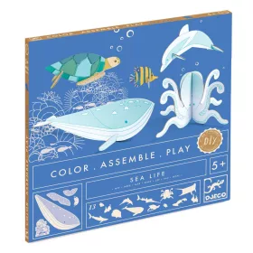 Djeco Készítsd magad! - Élet a tengerben 3D-ben - Sea life, 3–5 év, Többszínű