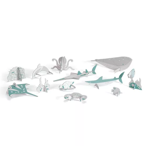 Djeco Készítsd magad! - Élet a tengerben 3D-ben - Sea life, 3–5 év, Többszínű